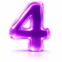 Purple glowing number 4