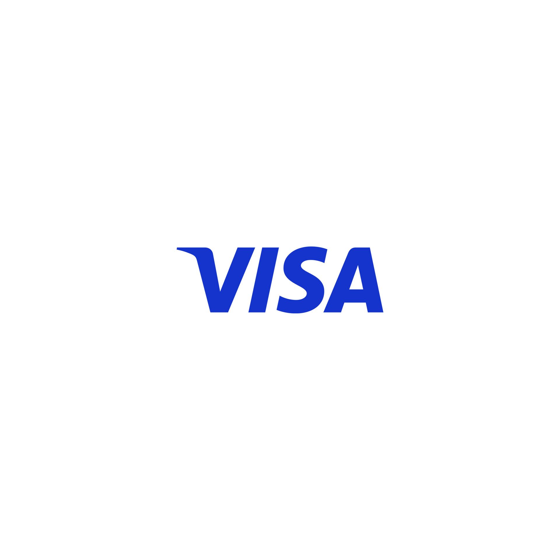 A blue visa logo on a white background.