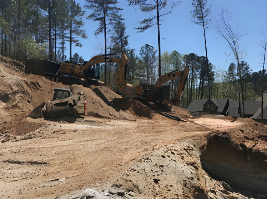 Yellow Excavator — Iva, SC — Briggs Dirt Works LLC
