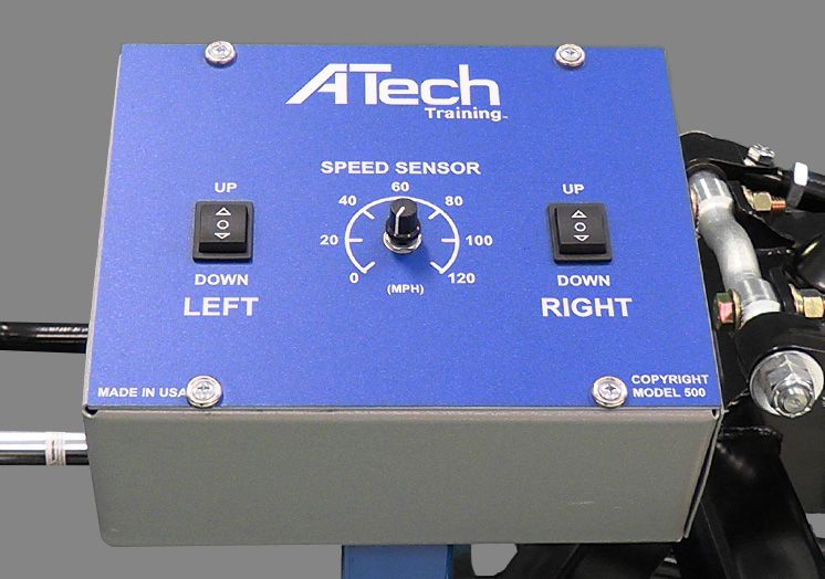 A blue box with the word atech on it