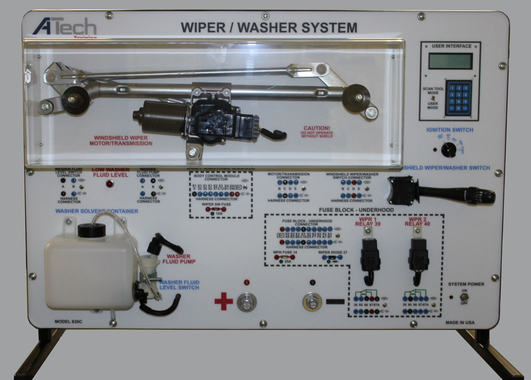 A tech wiper / washer system is shown on a white background