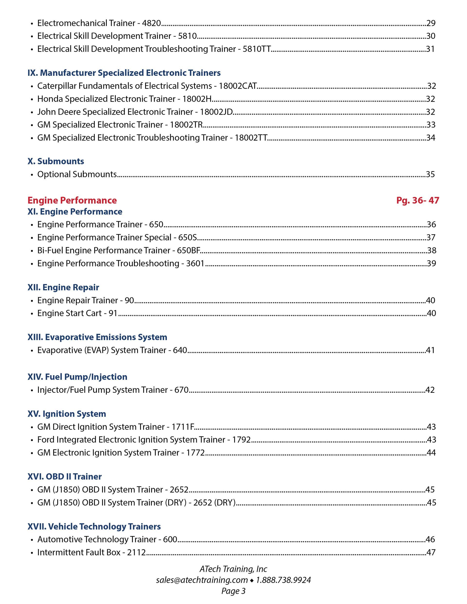 Catalog of ATech Training Products
