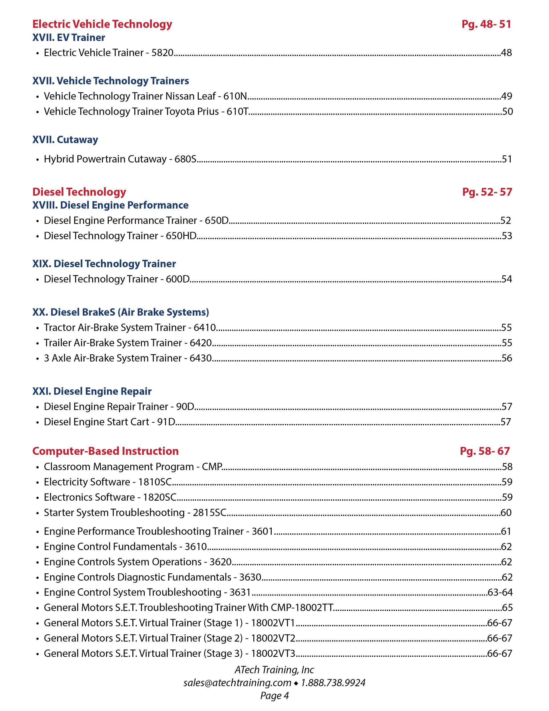Catalog of ATech Training Products