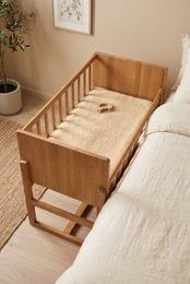 Wollen onderlegger/ onderdeken co-sleeper 50x90 cm- merino wol amandel