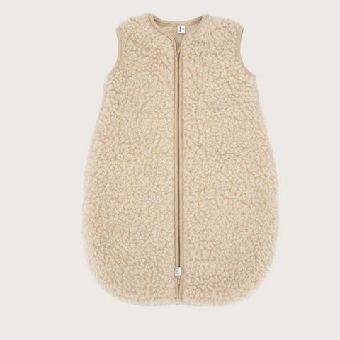 Merino sleepingbag beige 6-12 mnd