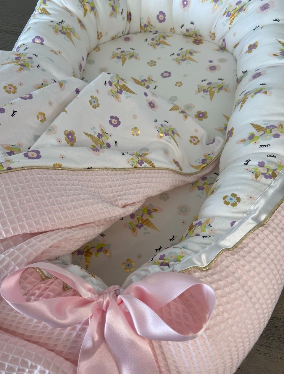 Babynestje unicorn pink