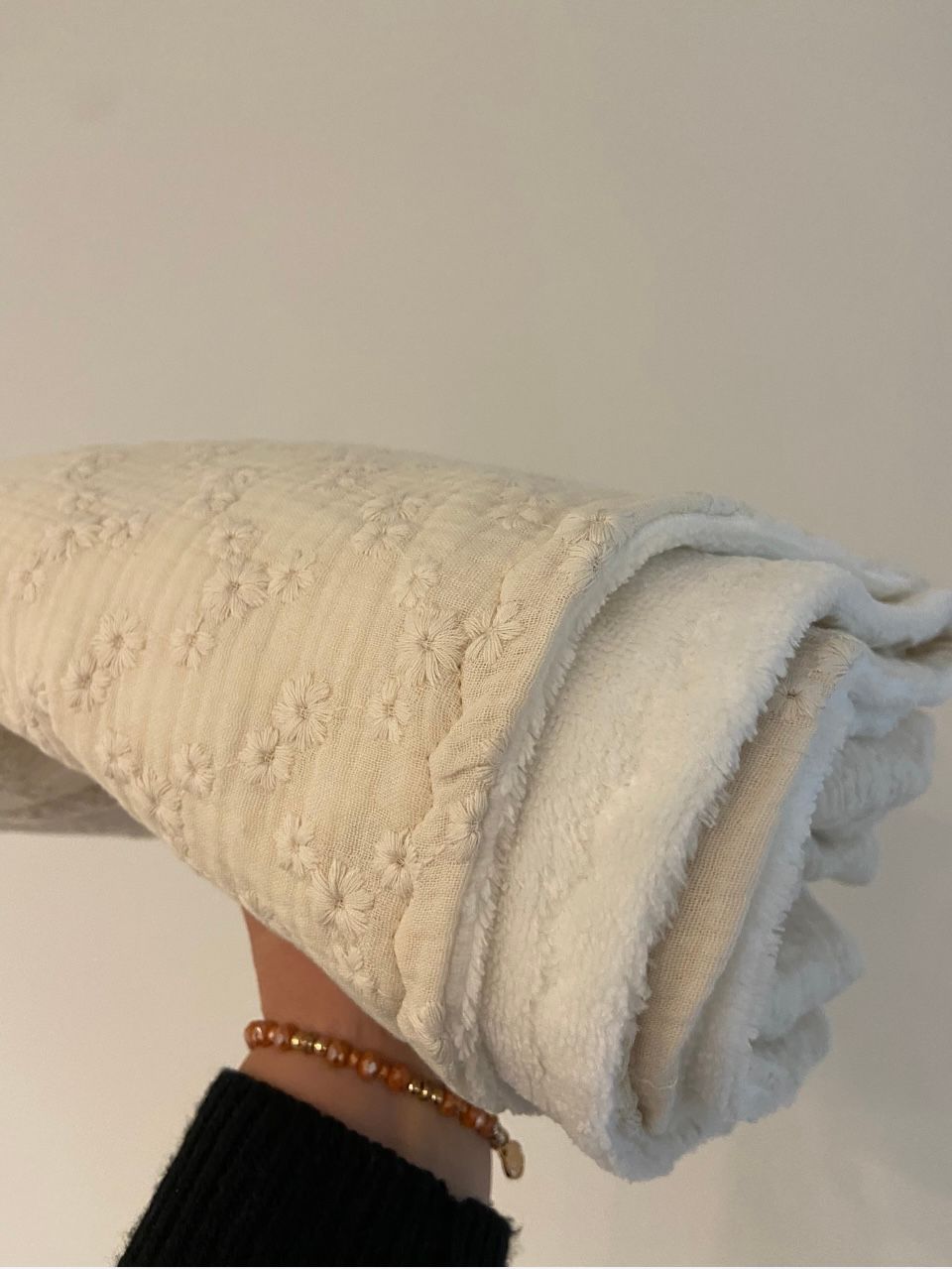 Dekentje bamboe teddy embroidery