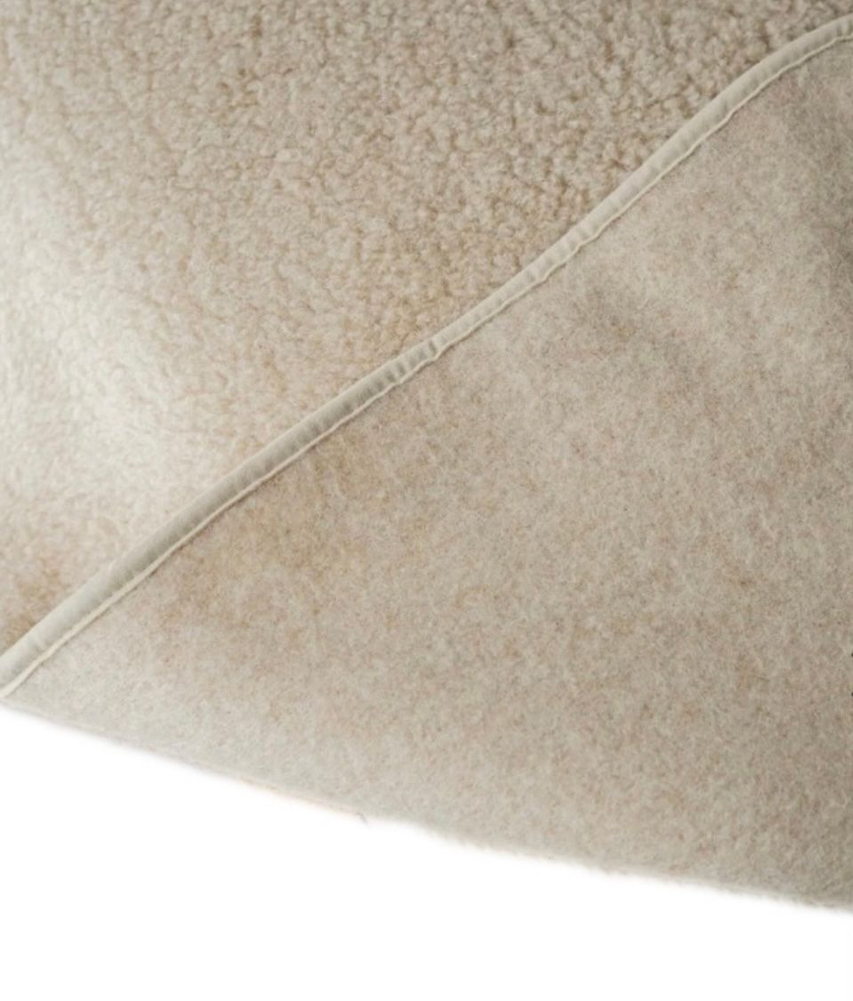 Wollen wiegdeken 75x100cm- enkellaags- merino wol amandel