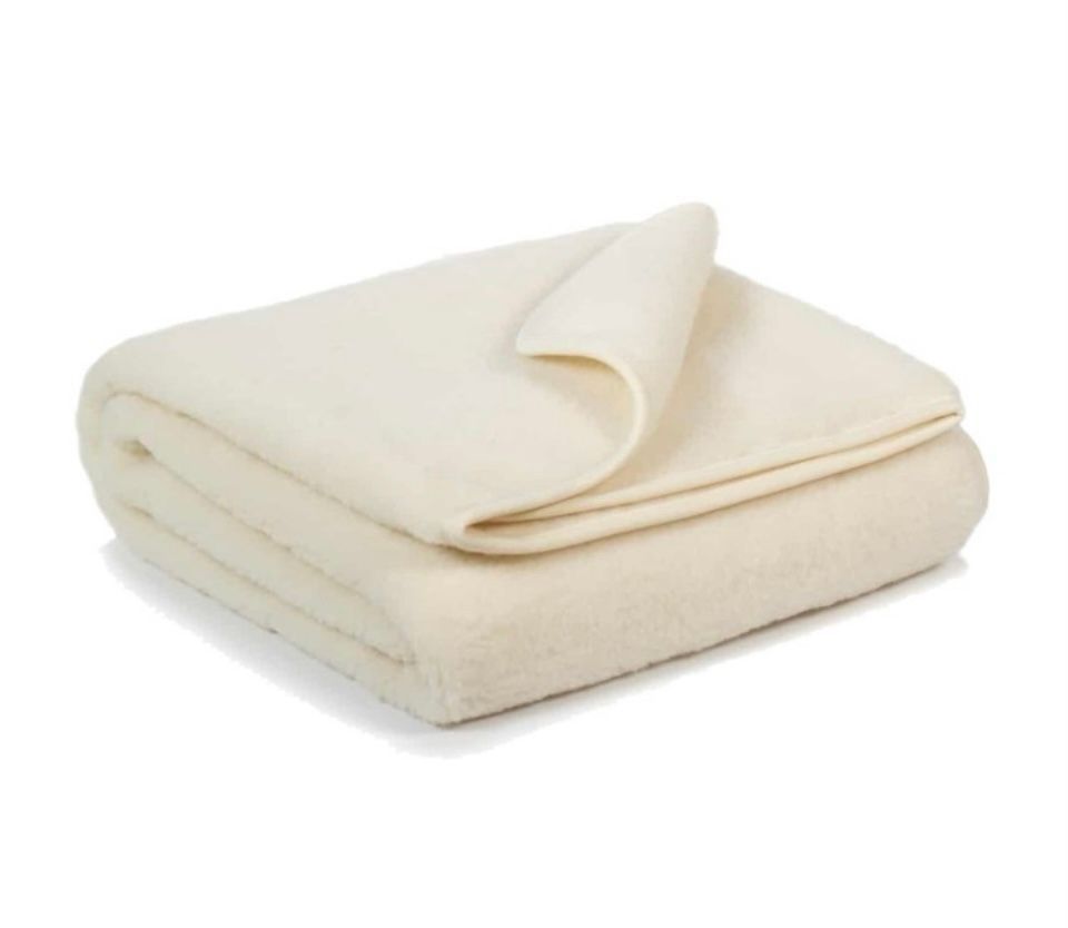 Wollen wiegdeken 75x100cm-merino wol naturel- enkellaags