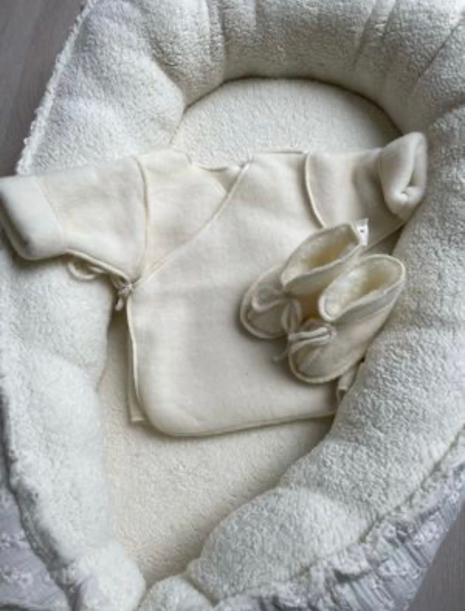 Newborn vestje merino wol naturel