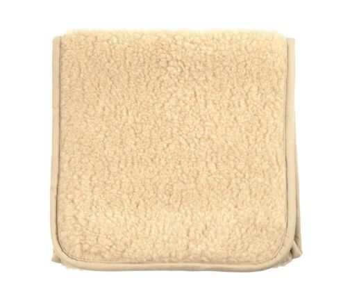 Wollen onderlegger/ onderdeken wieg 40x80 cm- merino wol amandel