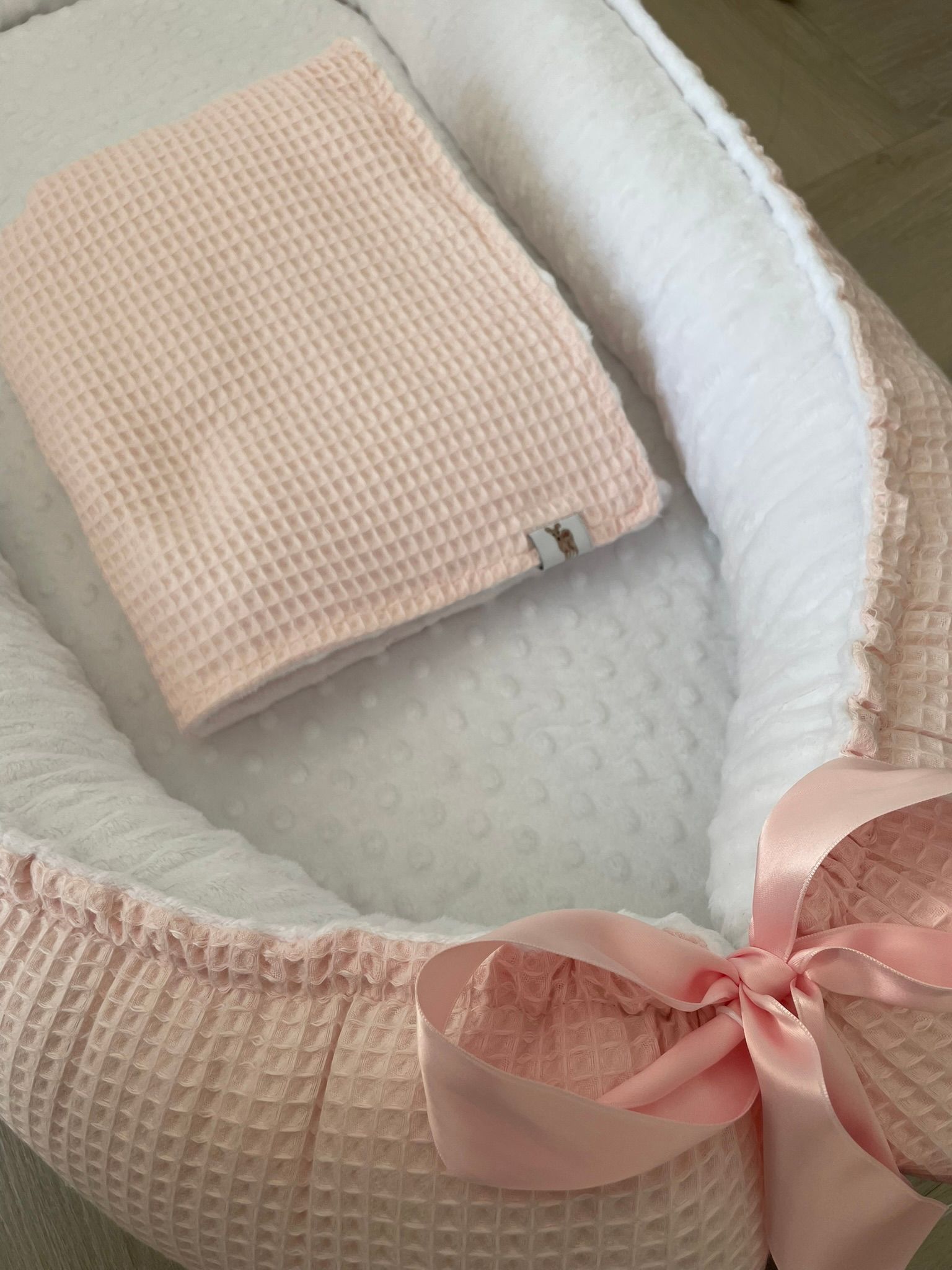 Babynestje roze minky fleece