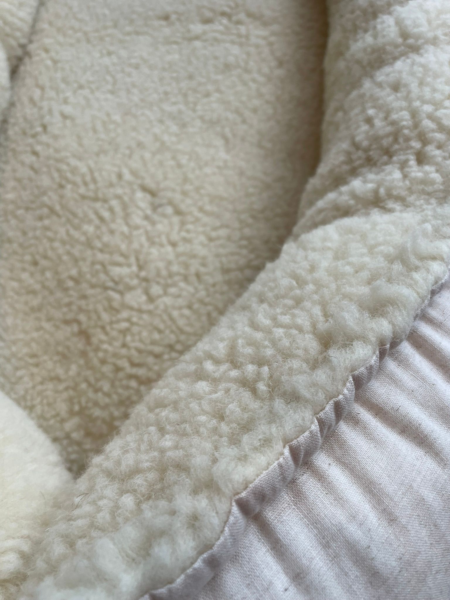 Babynestje  100% zuivere wol teddy linnen naturel