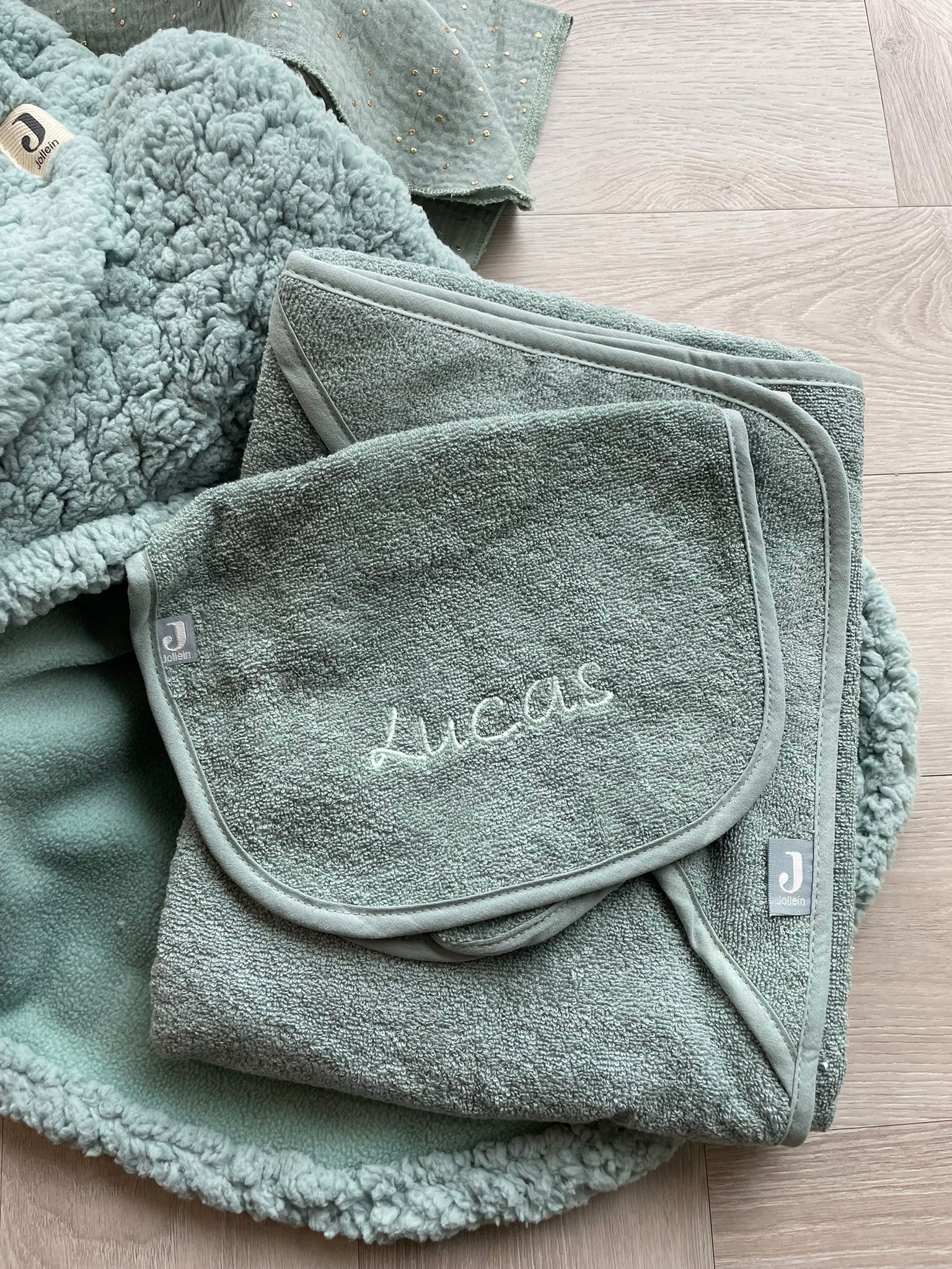 Badstof slab met naam: Jollein