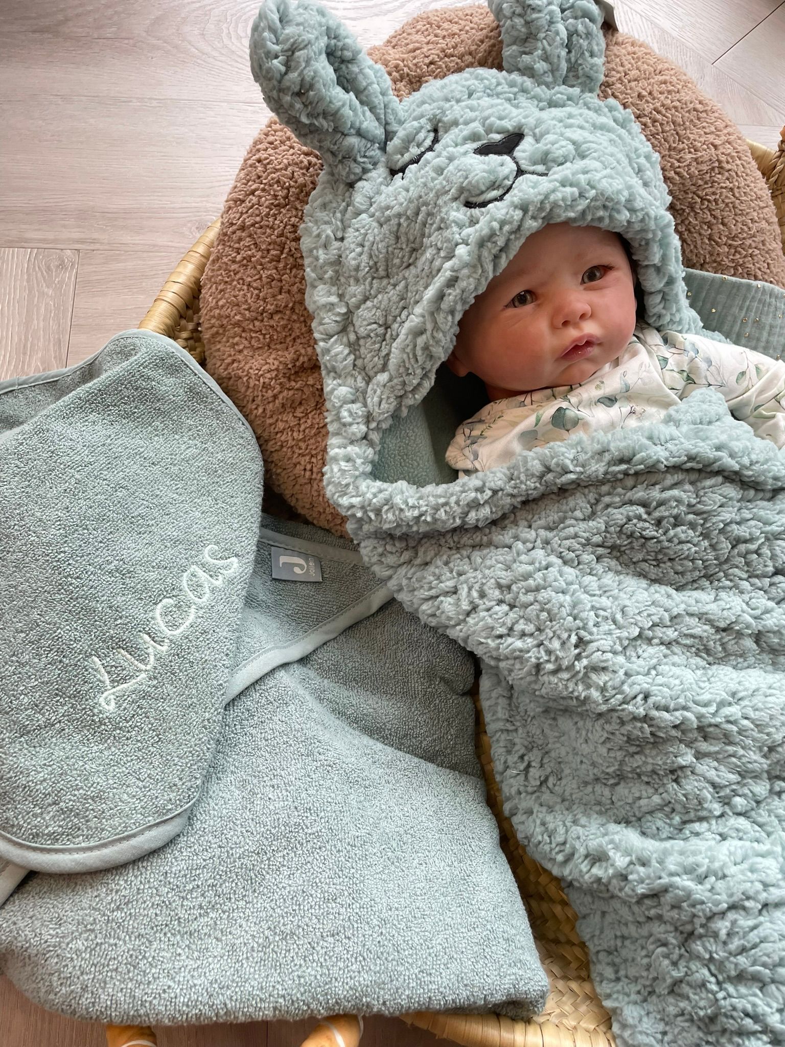 Badstof slab met naam: Jollein