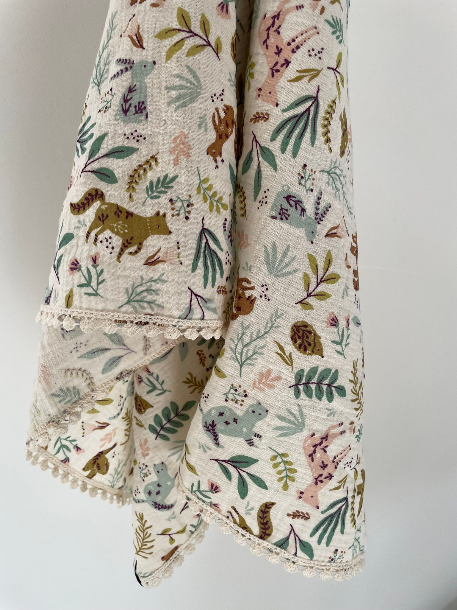 Swaddle hydrofiele doek forest bolletjes kant