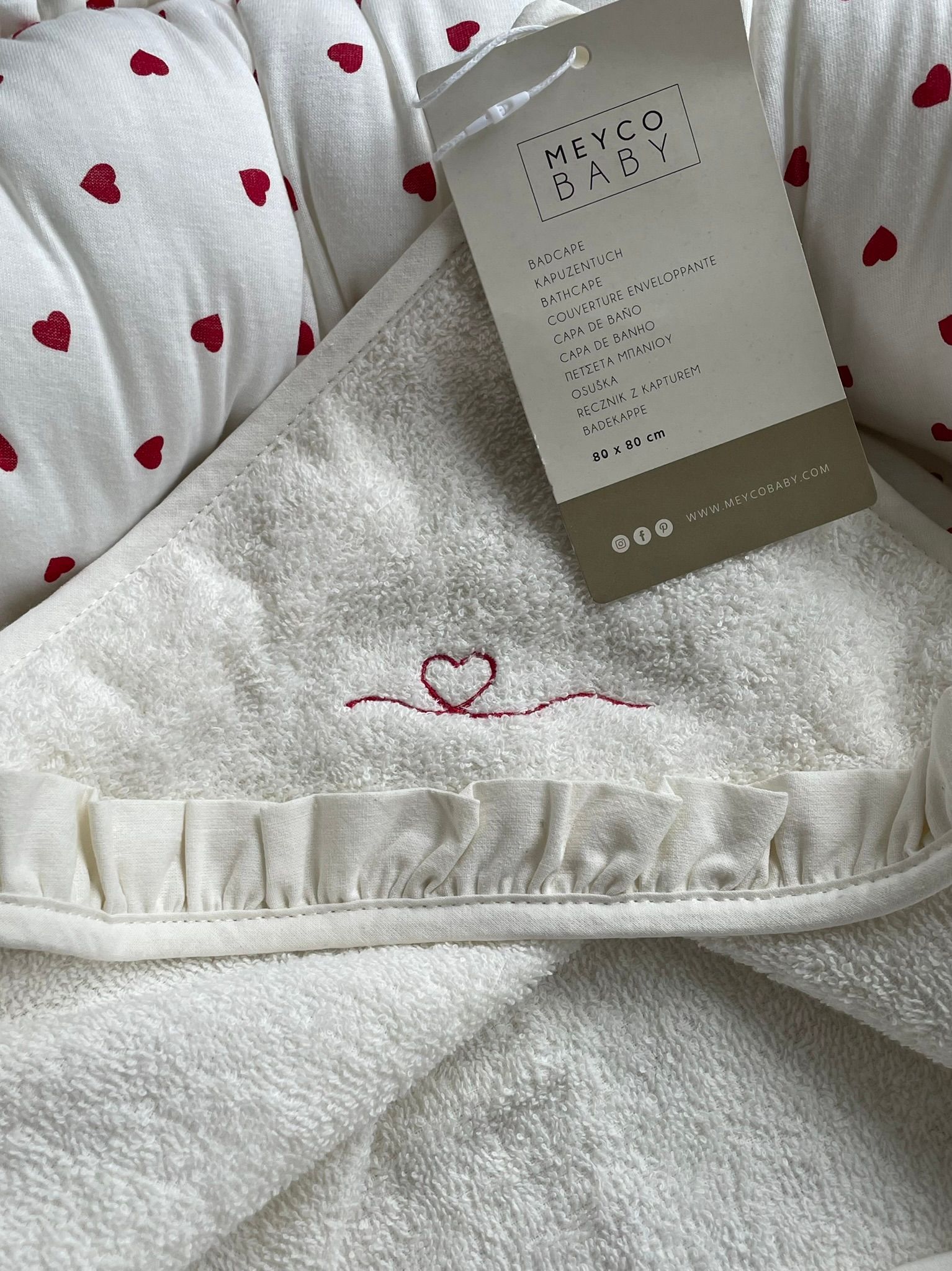 Badcape ruffle 80x80cm Meyco