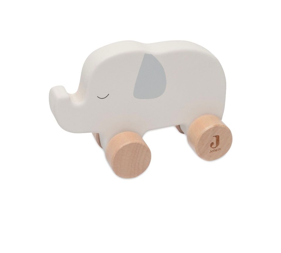 Houten olifant op wielen - Jollein -