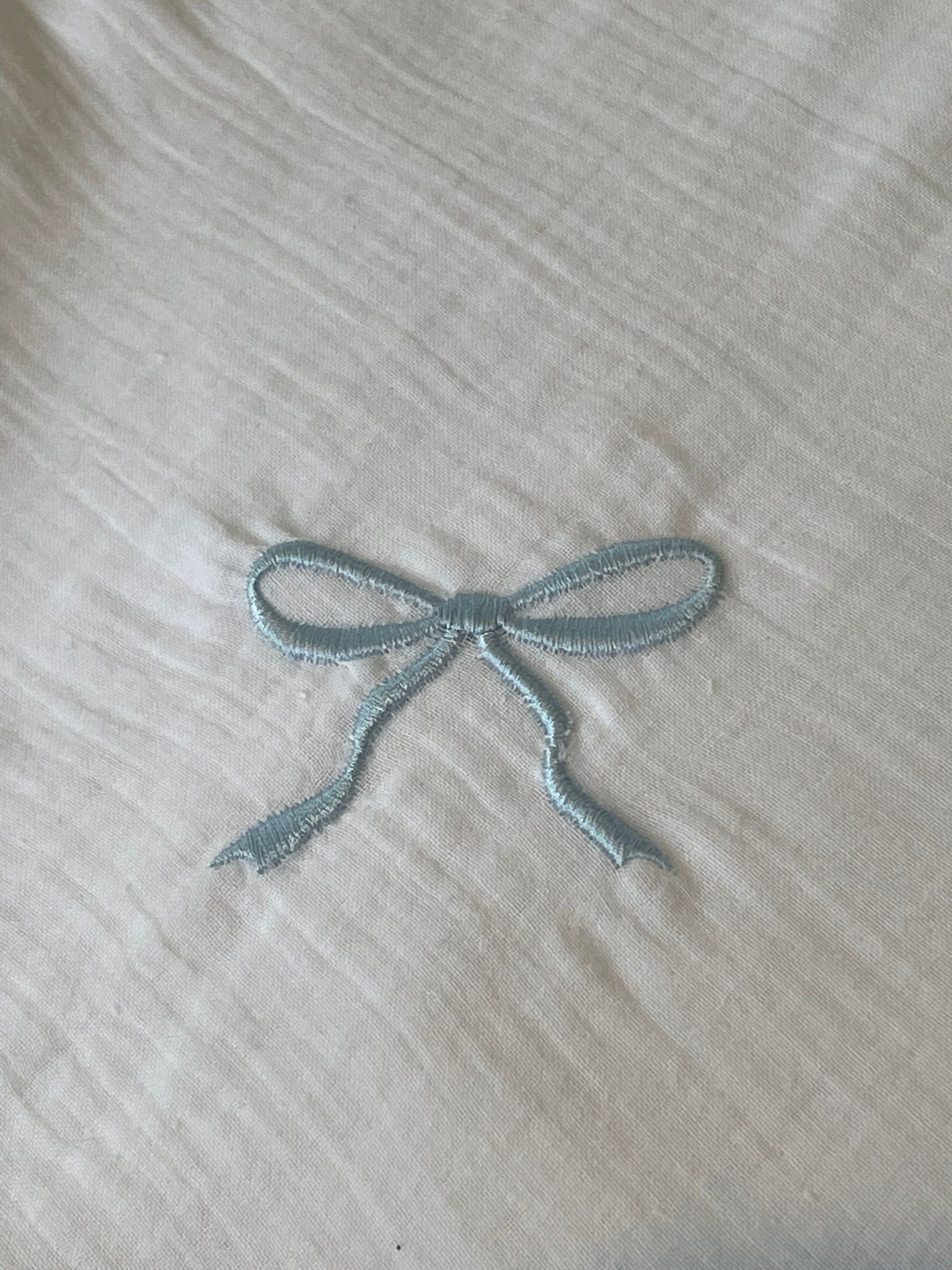 Swaddle hydrofiele doek strik  blauw