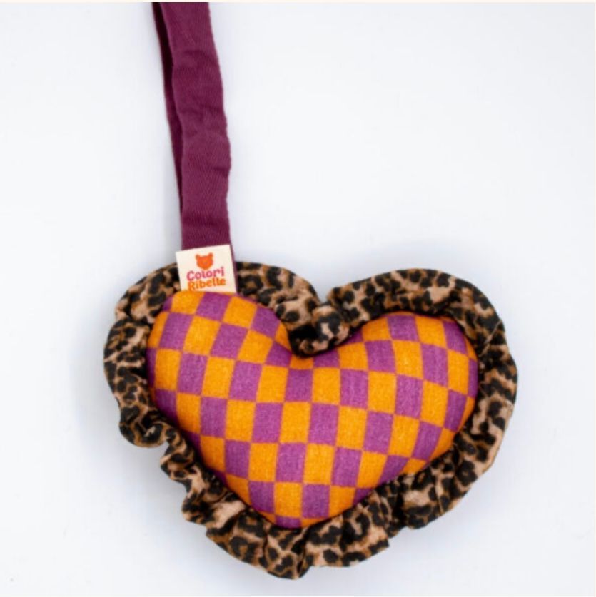 Speenknuffel heart purple block