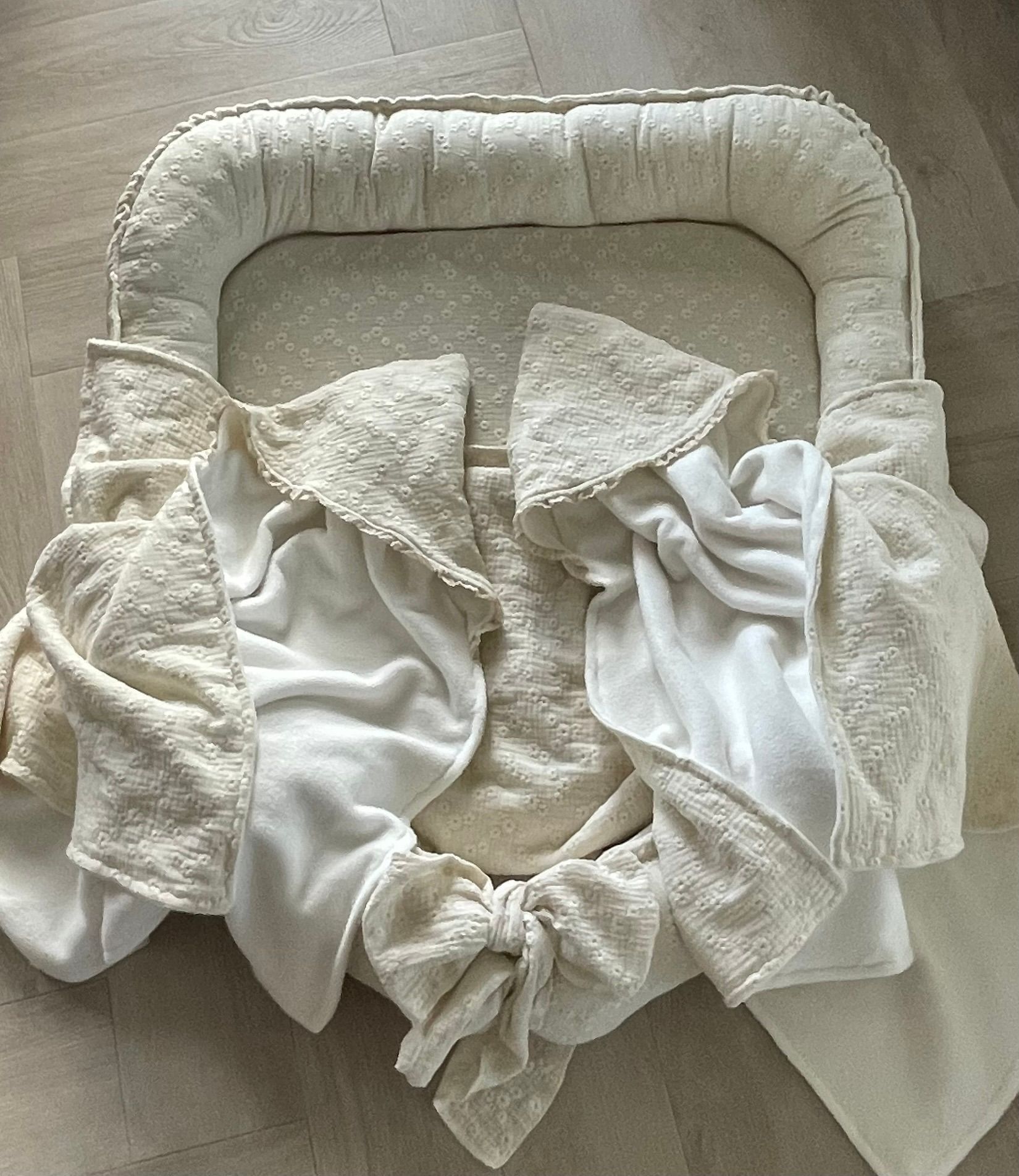 Omslagdoek katoen fleece embroidery