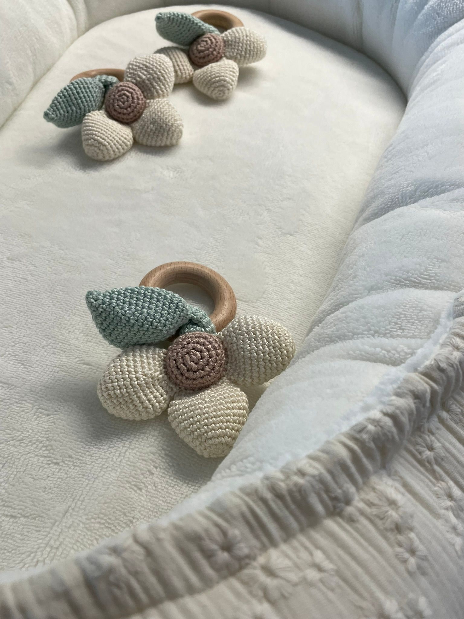 Babynestje bamboe teddy embroidery