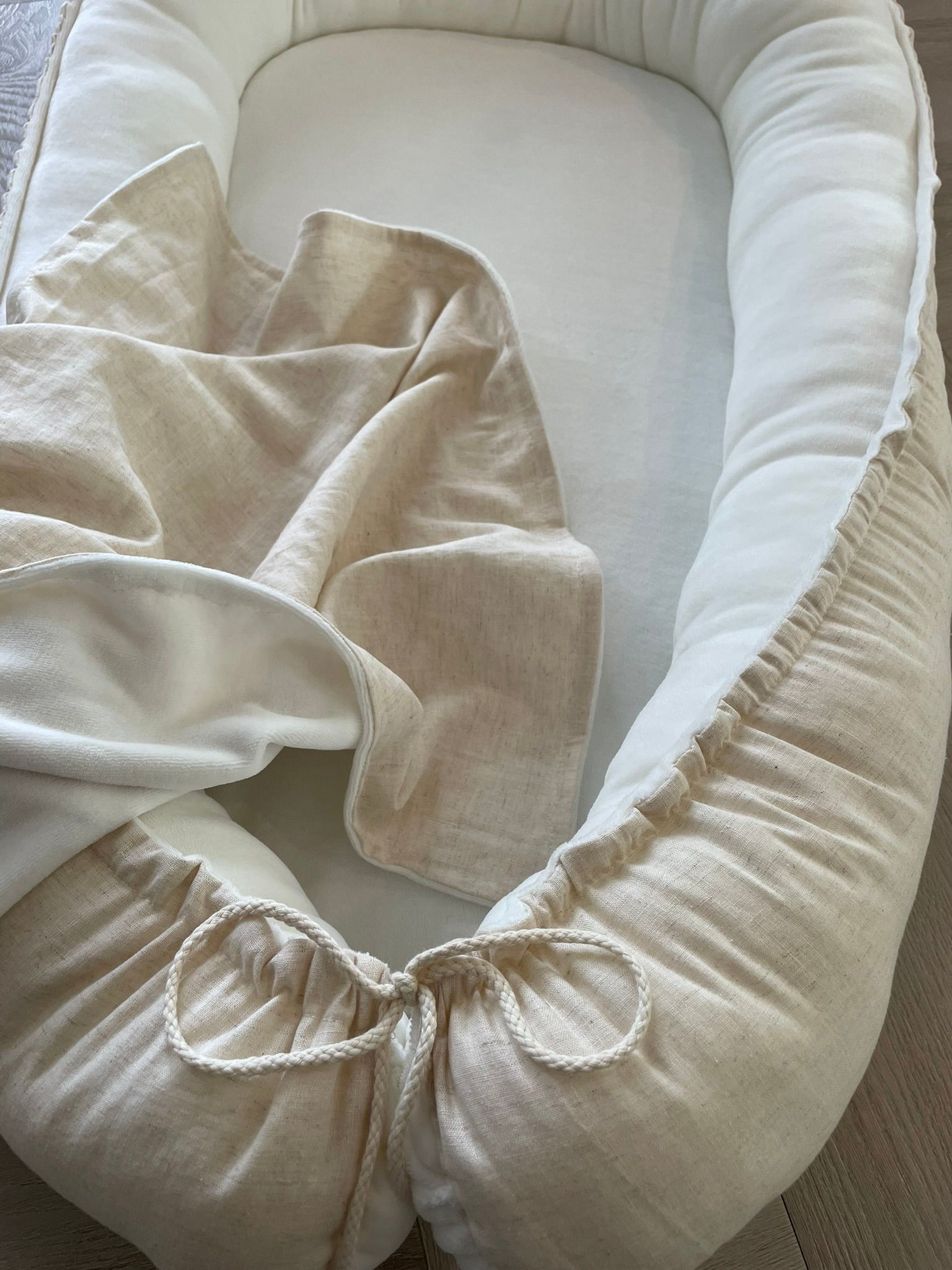 Babynestje  linnen naturel