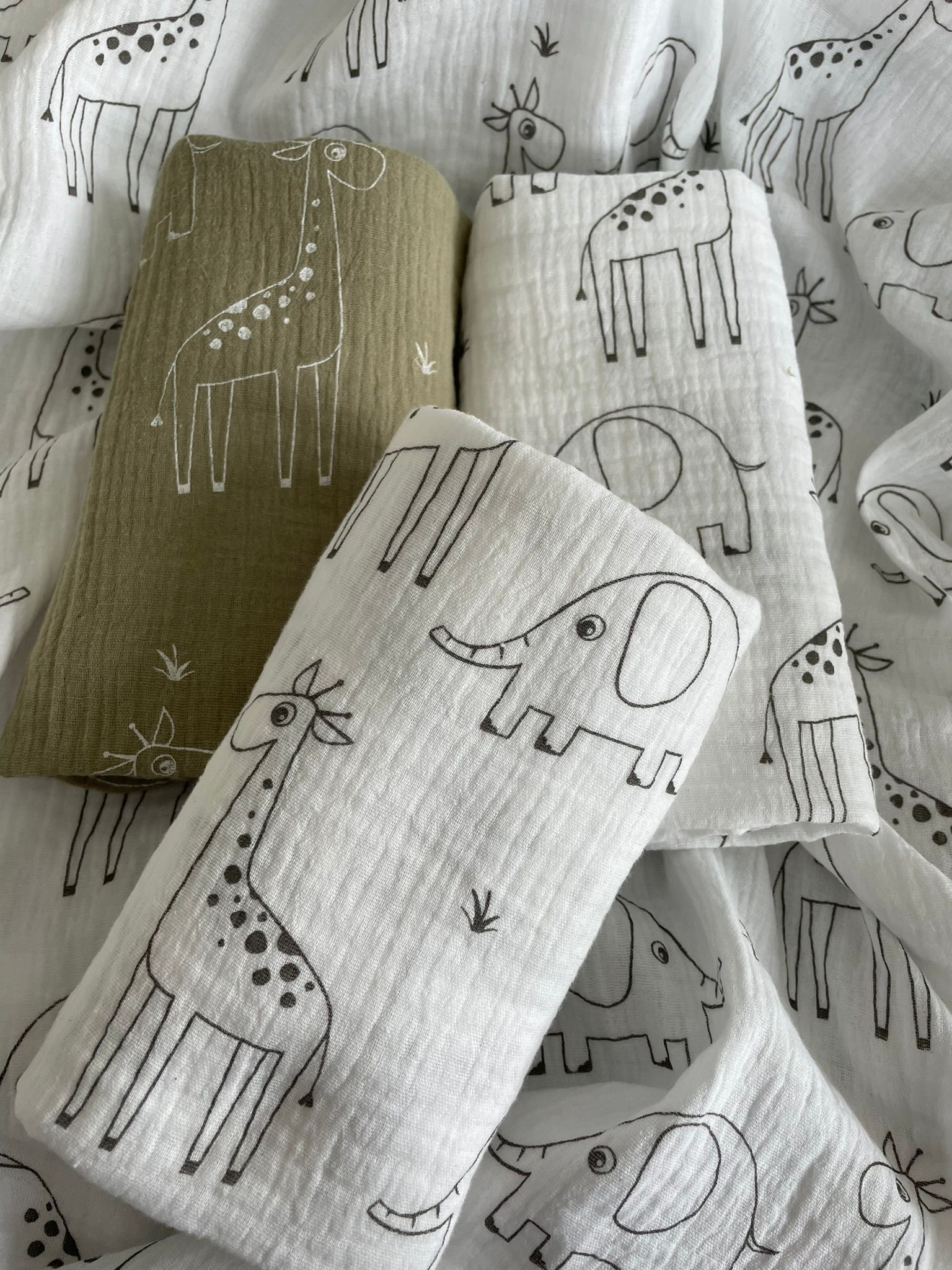 Swaddle hydrofiele doek jungle wit