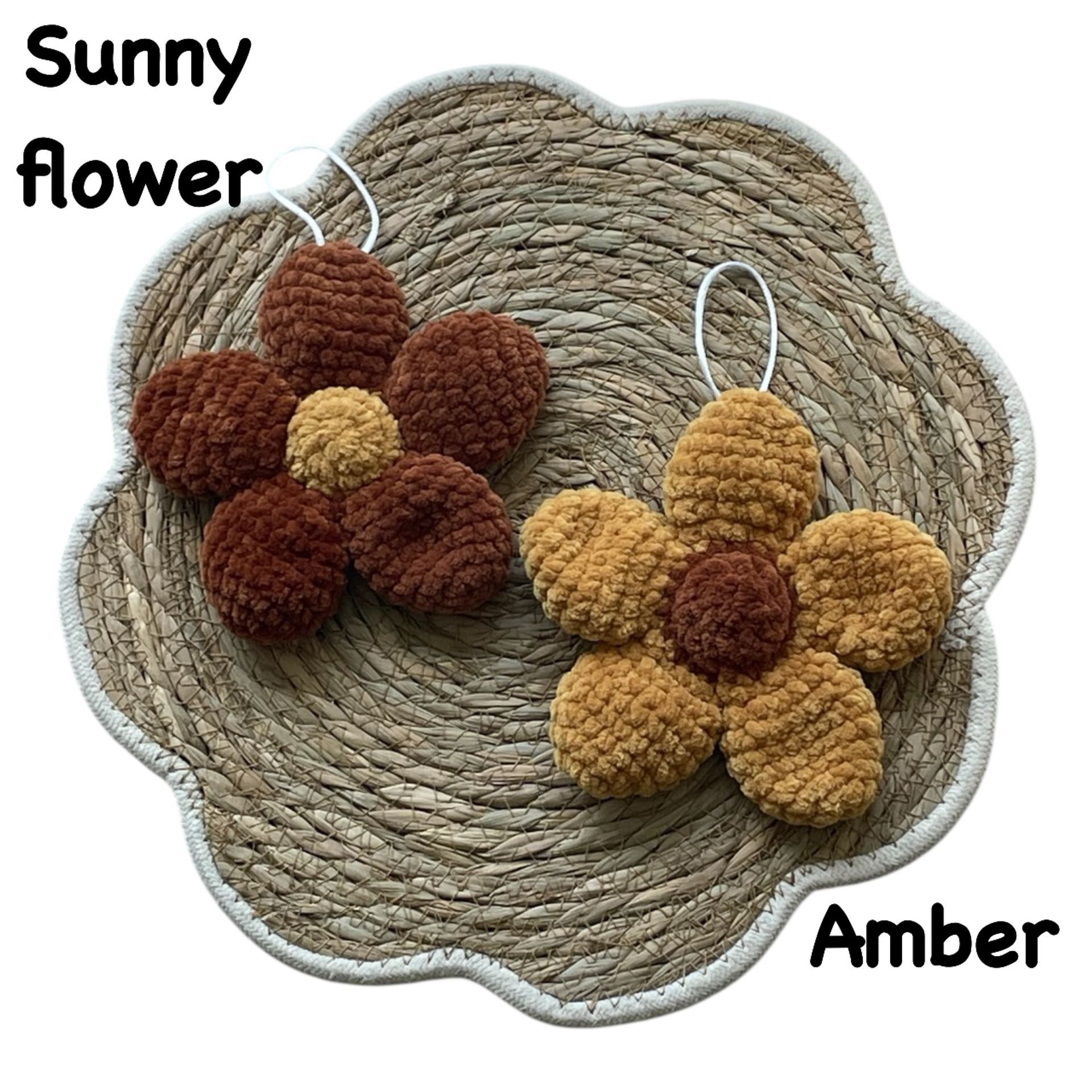 Speenknuffel  bloem  sunflowers - gehaakt