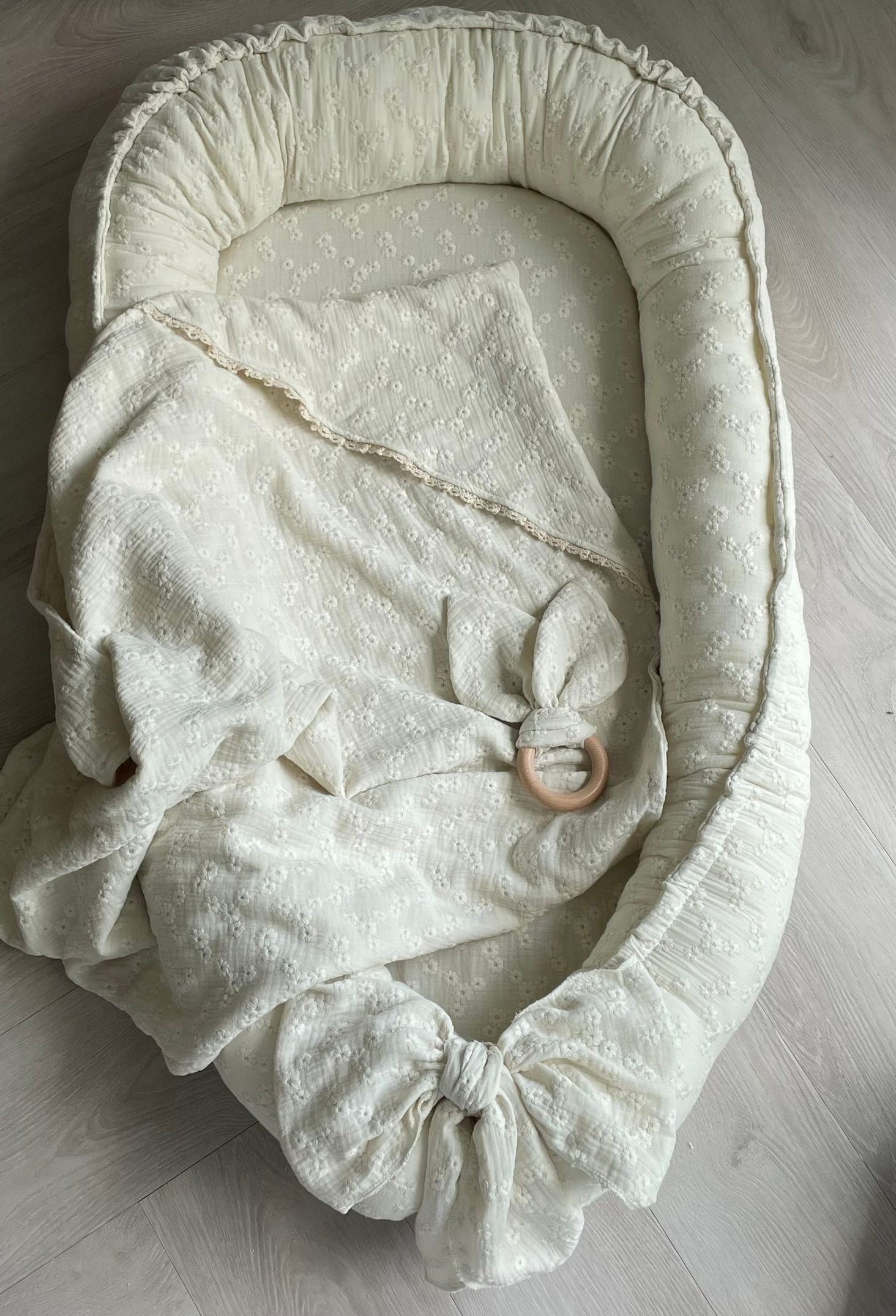 Omslagdoek full embroidery