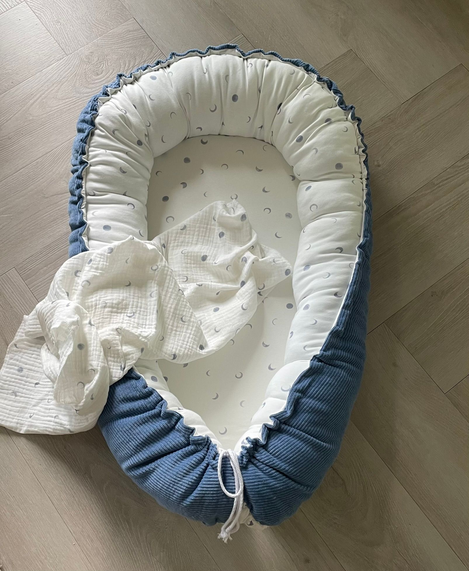 Swaddle hydrofiele doek over the moon (blue)