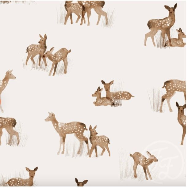 Hoeslaken fawn, hertjes