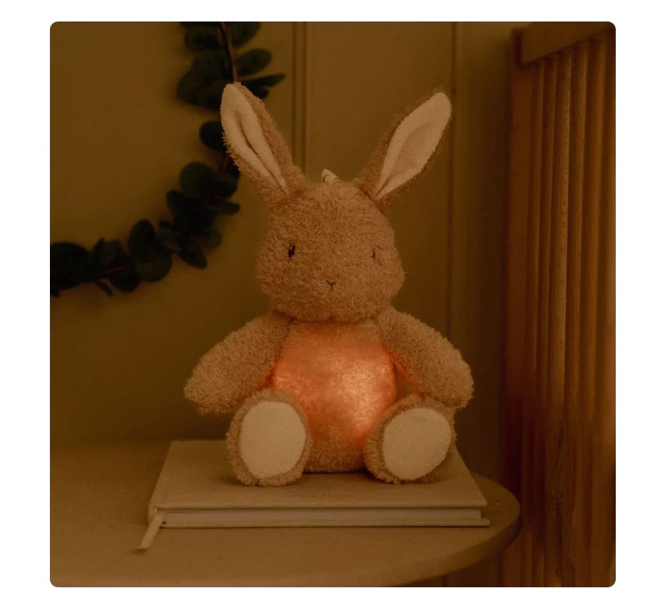 Knuffelkonijn Licht & Geluid- wit- Little Goose