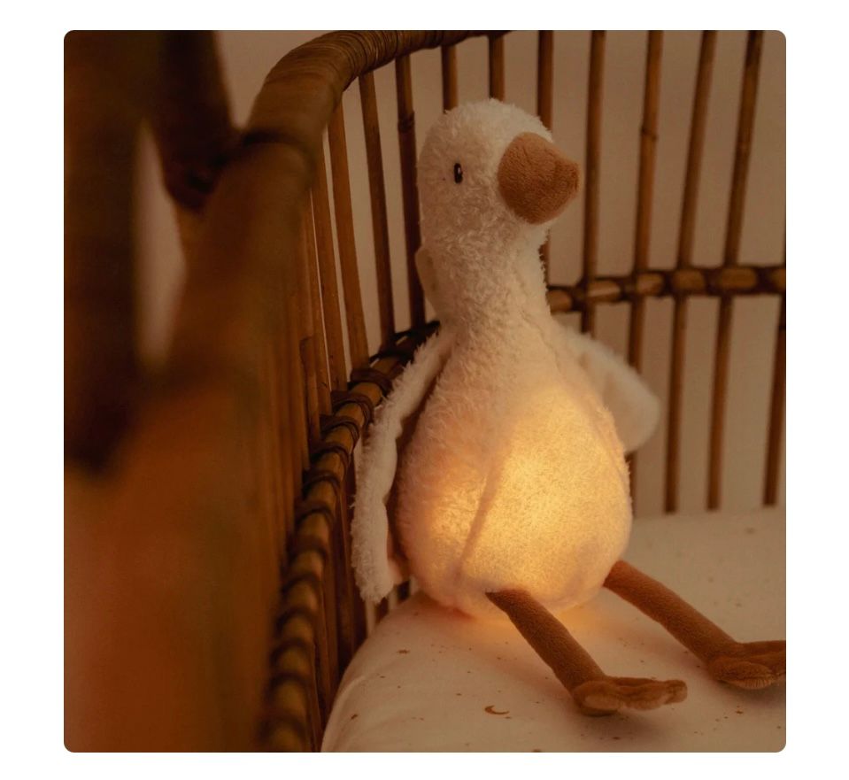 Knuffelgans Licht & Geluid- wit- Little Goose