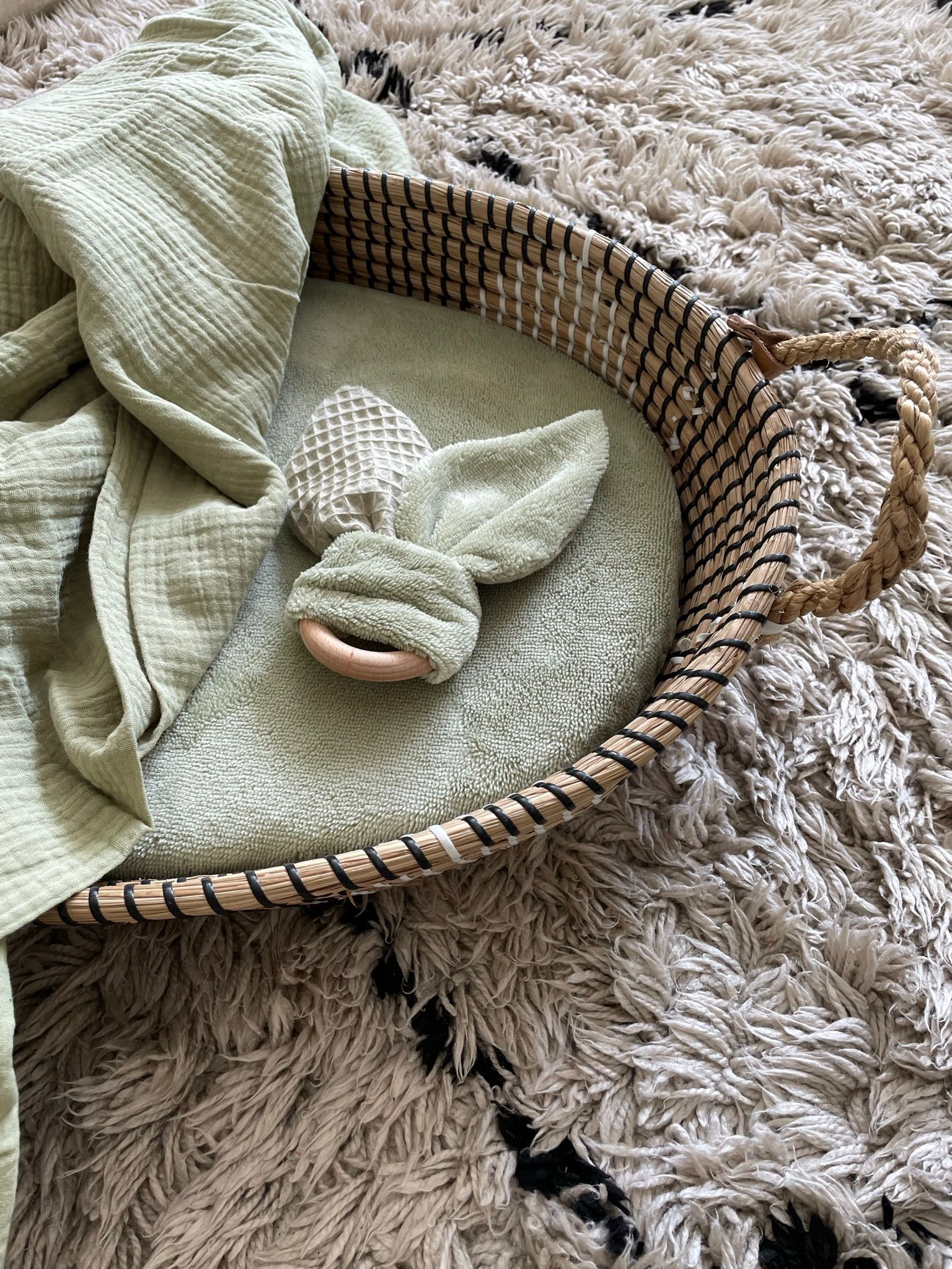 Hoeslaken bamboe olijf