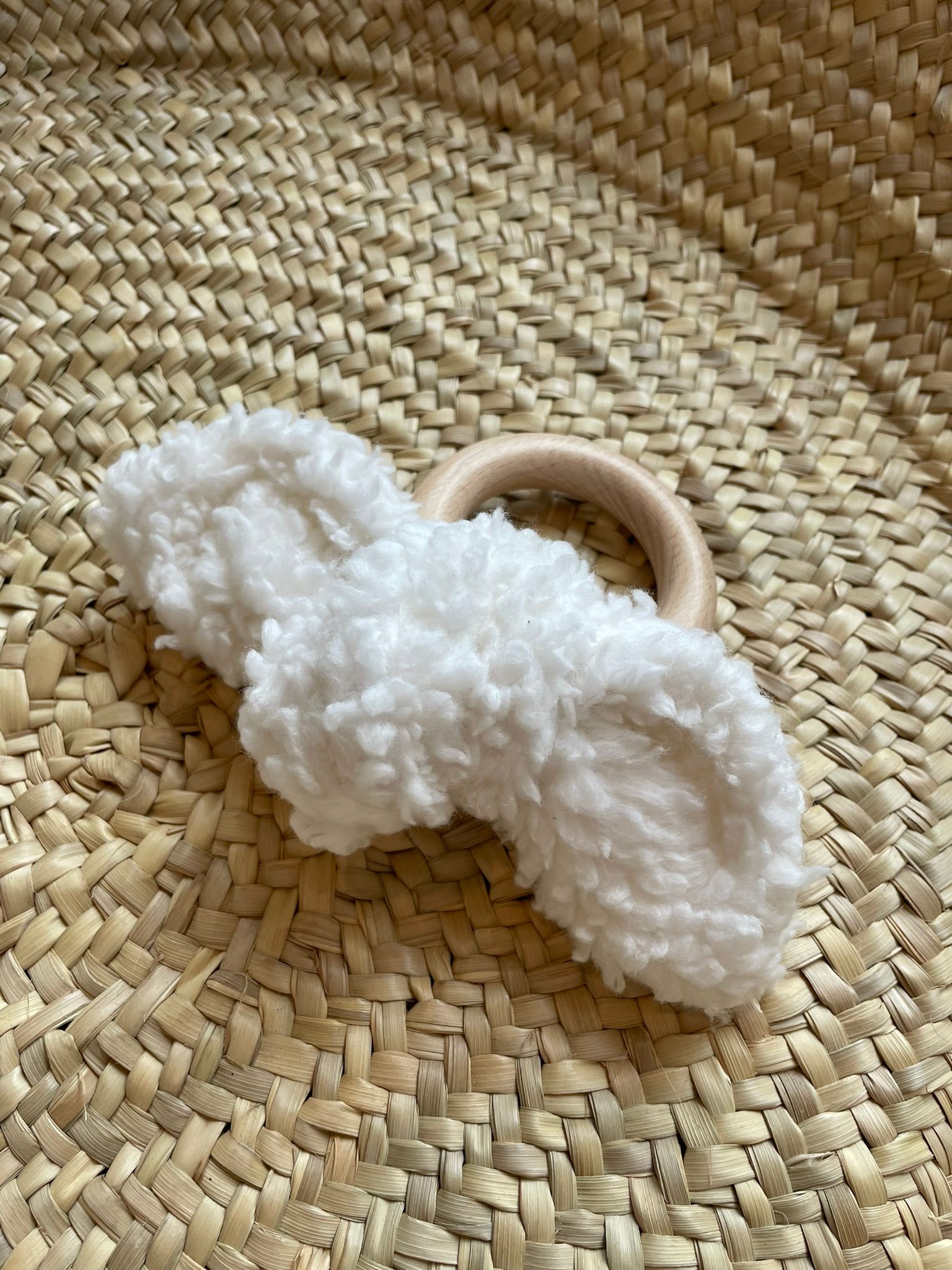 Bijtring katoen teddy knoop