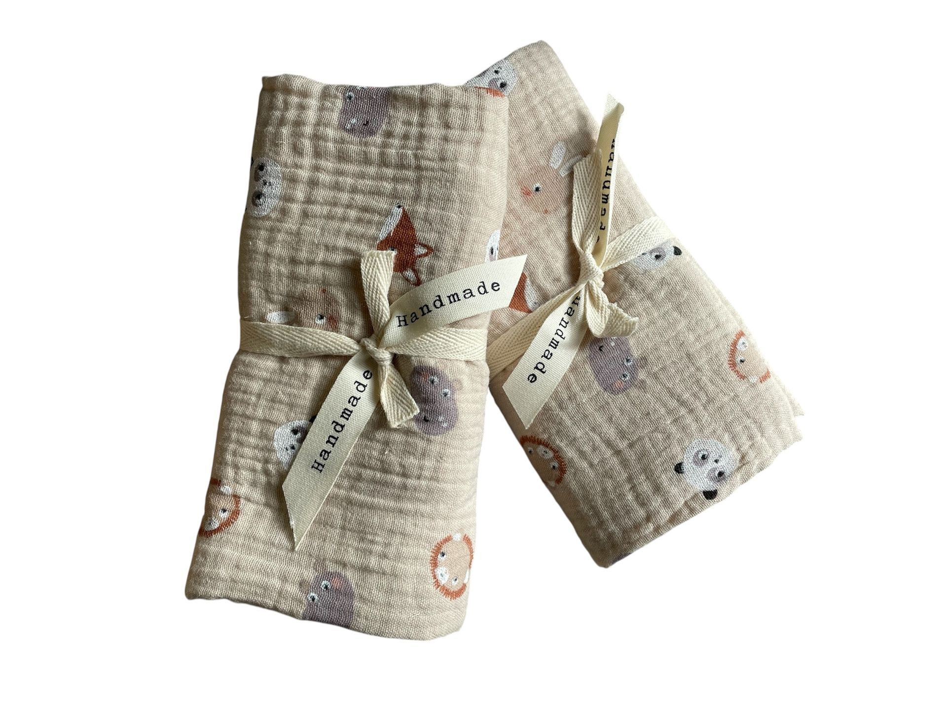 Swaddle hydrofiele doek beige dieren