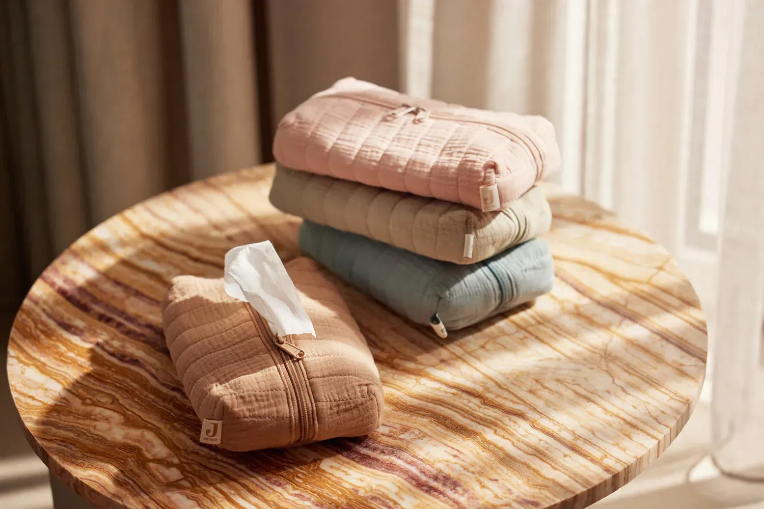 Billendoekjes etui hydrofiel -Jollein- Sea Green