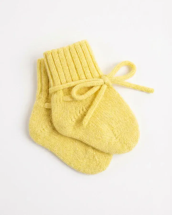 Merino wol babysokjes lemonade