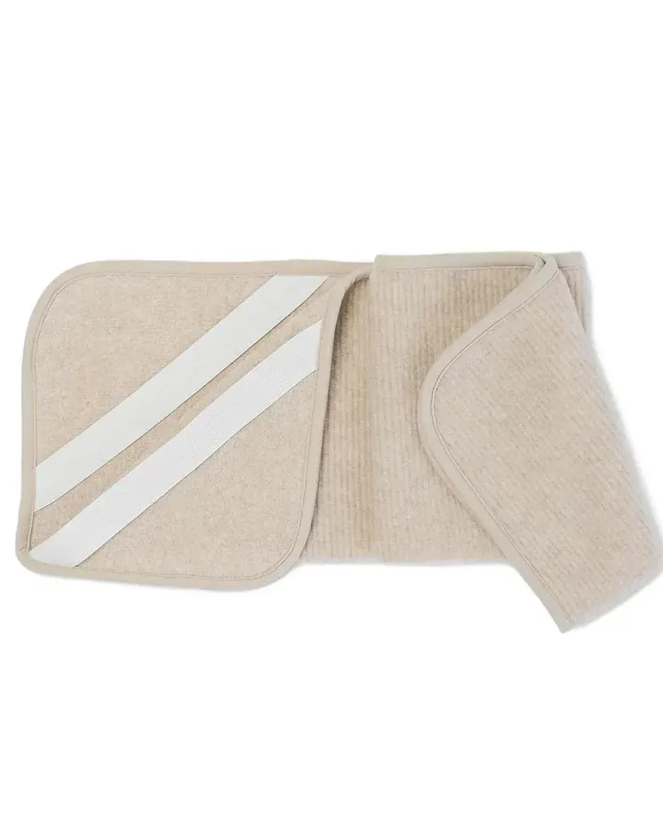 Wollen onderlegger/ onderdeken met rib structuur ledikant 60x120 cm- merino wol