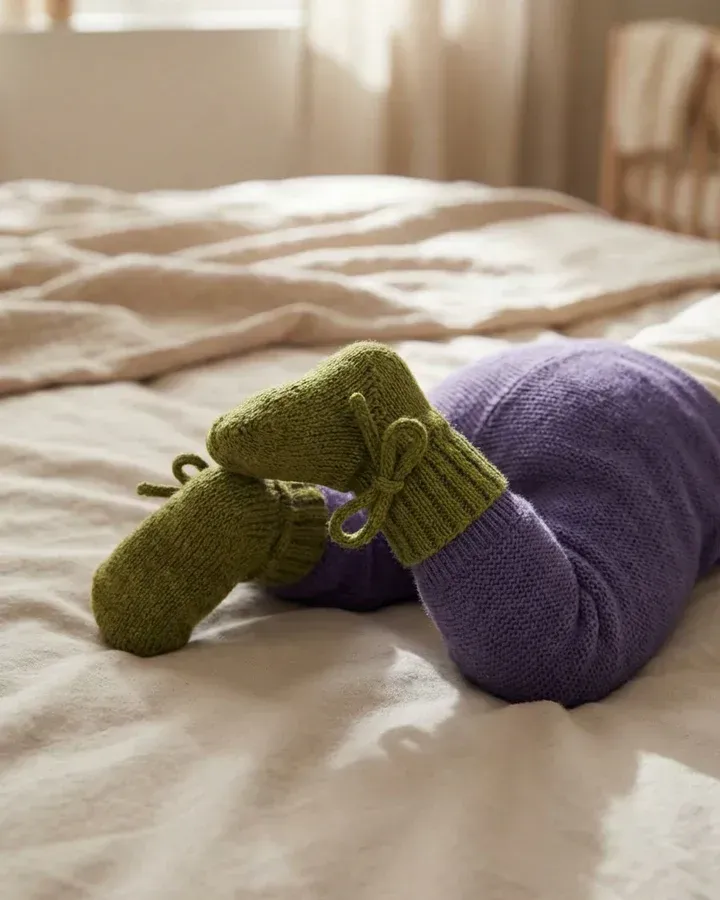 Merino wol babysokjes pickle