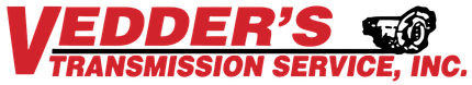 Red logo for Vedder's Transmission Service, Inc. Text: 