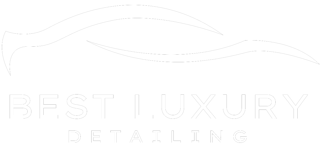 Logo for Best Luxury Detailing with an abstract car outline above the text.