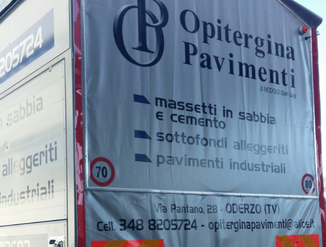 camion della ditta specializzata in soluzioni per pavimenti industriali