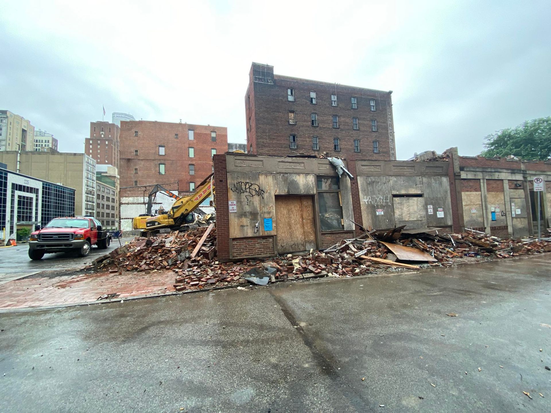 demolition in downtown pittsburgh by schaaf excavating contractors