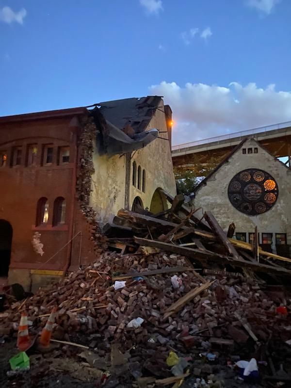 old church being torn down