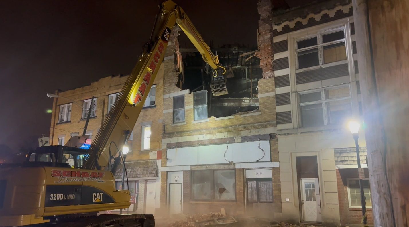 commercial demolition in progress