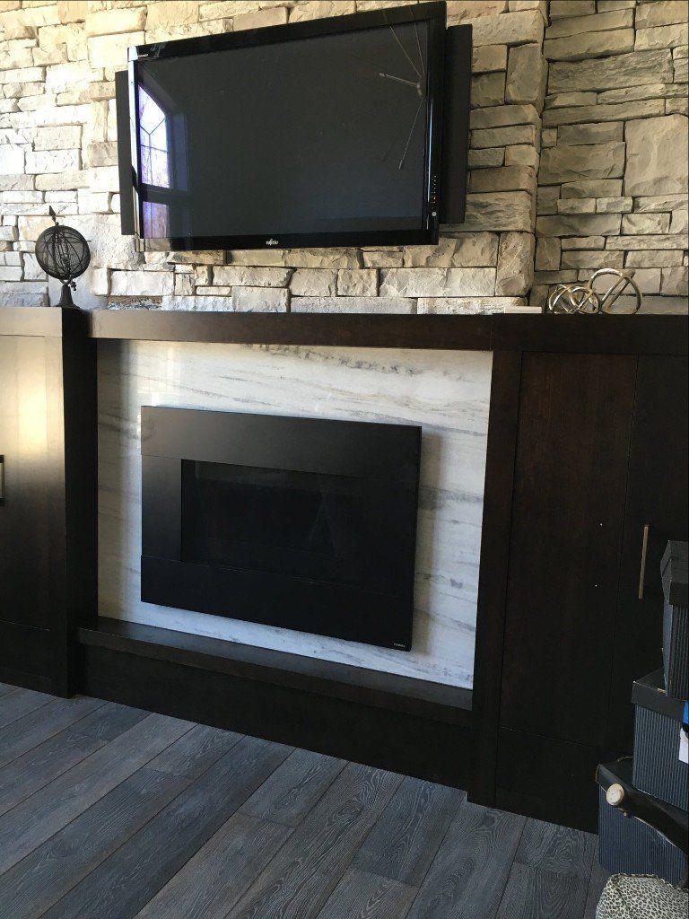 Marble Stone Fireplace - seamless, one-piece fireplace surround