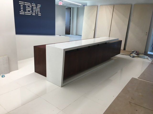 Custom Countertops - IBM Reception Area - Key Towers, Downtown Buffalo, NY  - 2014