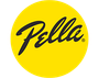 The pella logo is in a yellow circle on a white background.